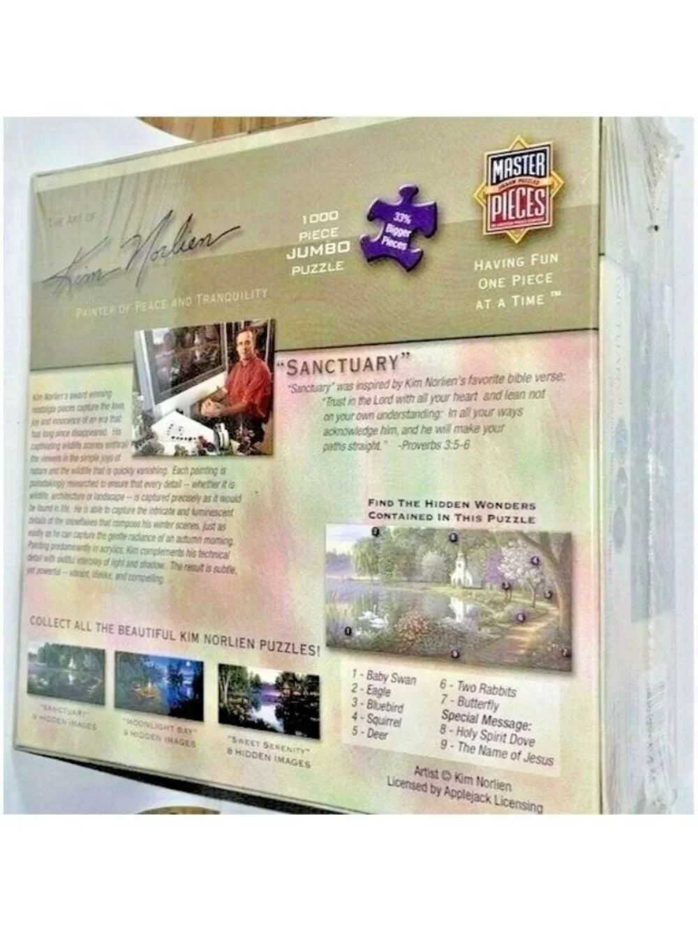 Puzzle MasterPiece Kim Norlien Sanctuary 1000 Pc Jumbo Jigsaw Hidden Object New